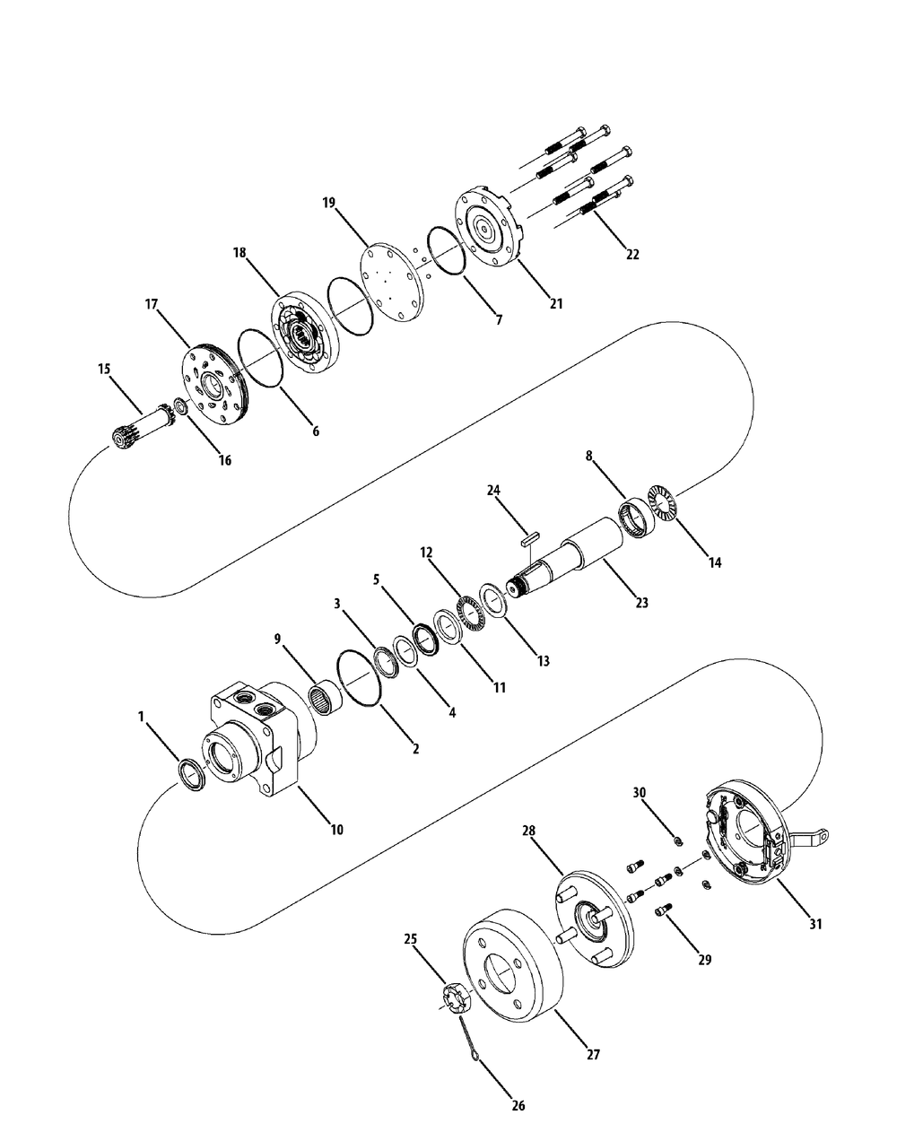 Wheel Motors (White) Diagram and Parts List for M60-KH (53CH8CT6050-27HP)(2011) Cub Cadet Lawn Tractor